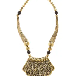 Bamboo Tree Jewels Gold-Toned & Red Statement Necklace image 4
