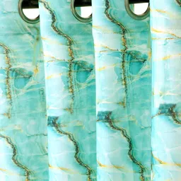 Cortina Sea Green & Yellow Set of 2 Digital Printed Door Curtains image 3