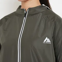 AGIL ATHLETICA Women Green Solid Windcheater Sporty Jacket image 5
