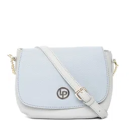 Lino Perros Grey & Blue Colourblocked Sling Bag image 5