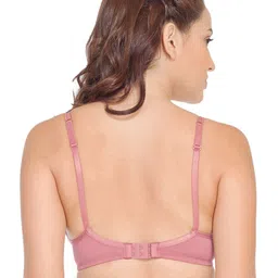 SOIE Semi/Medium Coverage Padded Non-Wired Satin Panelled Cotton Spandex T-shirt Bra image 2
