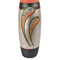 VarEesha Grey & Silver-Toned Handcrafted Spring Flowers Terracotta Open Vase image 2