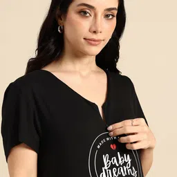 Blush 9 Maternity Typography Printed Maternity Maxi Nightdress image 2