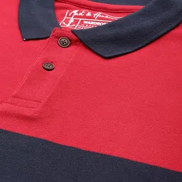 Mast & Harbour Men Striped Polo Collar T-shirt image 4