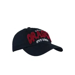 iSWEVEN Unisex Navy Blue & Red Embroidered Snapback Cap image 3