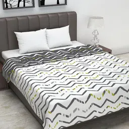Divine Casa Charcoal & White Abstract AC Room 110 GSM Double Bed Dohar image 3