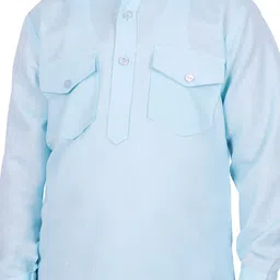 SG YUVRAJ Boys Blue Solid Kurta with Pyjamas image 2