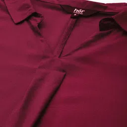 her by invictus Maroon Solid Top image 4