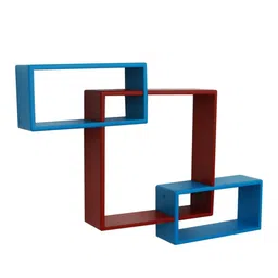 Home Sparkle Red & Blue MDF Basic Wall Shelf image 5