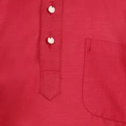 SG YUVRAJ Boys Maroon & White Solid Kurta with Pyjamas image 3