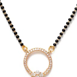 Bhana Fashion Gold-Plated Black & White AD-Studded Beaded Designer Mangalsutra-picture-52
