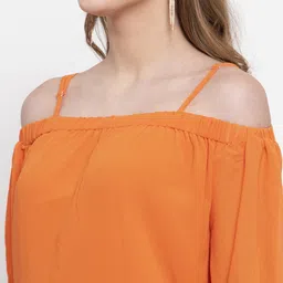 Gipsy Women Orange Solid Top image 4