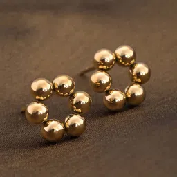 PALMONAS Gold Plated Circular Studs image 4
