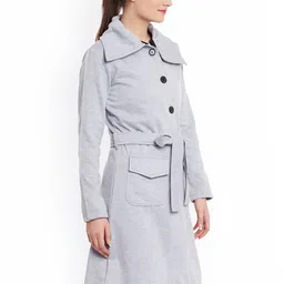 Belle Fille Grey Melange Trench Coat image 2