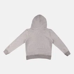 YK Disney Girls Grey Frozen Printed Hooded Sweatshirt With Attached Face Covering image 2