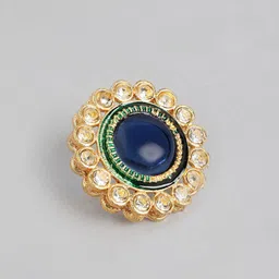 Anouk Gold-Plated Beaded Circular Studs image 3