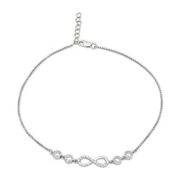 Zavya Rhodium-Plated Artificial Stones Anklet image 5