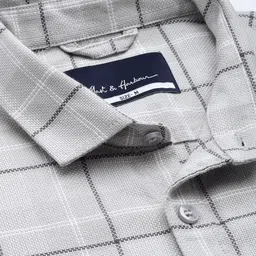 Mast & Harbour Men Standard Windowpane Checked Cotton Casual Shirt image 2