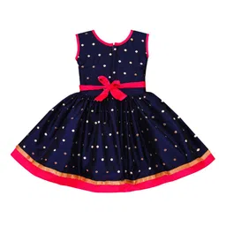 Wish Karo Girls Embellished Pink Silk Fit and Flare Dress image 5