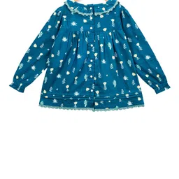Cherry Crumble Girls Blue Printed A-Line Top image 3