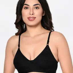 Bodycare Black and White Solid Non-Wired Non Padded Everyday Bras Pack of 3 image 4