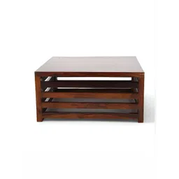 Ikiriya Brown Wood Contemporary Dark Walnut Finish Square Coffee Table image 2