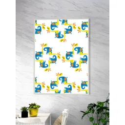 Nestroots Blue And Orange Elephant Canvas Canvas Wall Painting image 1