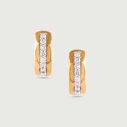 Mia by Tanishq 18KT Yellow Gold Natural Diamond Hoop Earrings - 3.691 gm image 5
