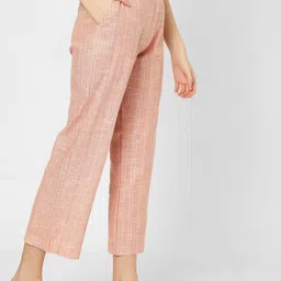 Smarty Pants Women Pink Flared Striped Cotton Parallel Trousers image 5