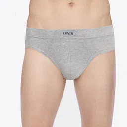 Levis Men Pack Of 6 Navy Blue & Grey Solid Briefs image 2