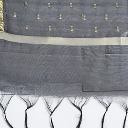 Clora Creation Women Black & Gold Coloured Printed Silk Dupatta image 2