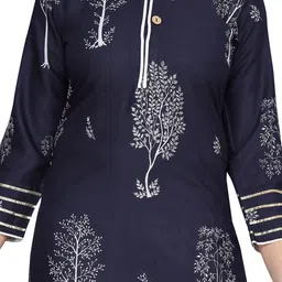 Aarika Girls Navy Blue Printed Kurta with Palazzos image 2