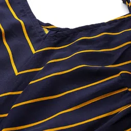 VARUSHKA Navy Blue & Yellow Striped Basic Jumpsuit image 5