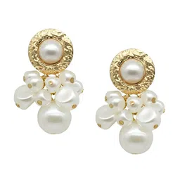 JOKER & WITCH Gold-Plated & Off-White Classic Drop Earrings image 2