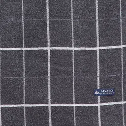 Alvaro Castagnino Men Grey & White Checked Muffler image 2