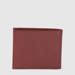 Tommy Hilfiger Men Burgundy Solid Leather Two Fold Wallet image 3