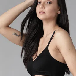 Roadster Black Solid Non-Wired Non Padded Everyday Bra image 4