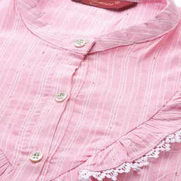 Sangria Striped Mandarin Collar Sequinned Top image 2