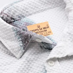 FIFTY TWO Abstract Printed Textured Knitted Shirt image 3