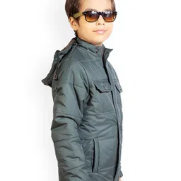AD & AV Boys Green Solid Padded Jacket image 5