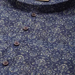 Manthan Men Ethnic Motifs Printed Satin Kurta image 5