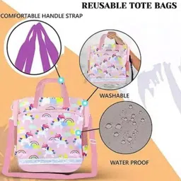 YK Girls Graphic Printed Cut Work Handbags image 2