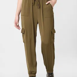 ONLY Women Olive Green Joggers Trousers image 2