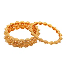 Shoshaa Set Of 2 Gold-Plated & White Handcrafted Bangles image 4