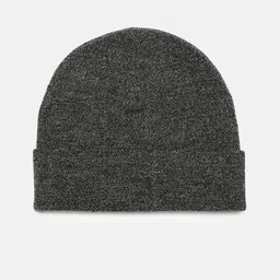 WROGN Unisex Grey Melange Solid Acrylic Beanie image 2