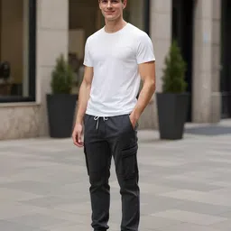 glitchez Men Relaxed Fit Stretchable Cargo Joggers Jeans image 5