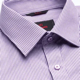Raymond Men Purple Pure Cotton Slim Fit Micro Checked Formal Shirt image 3