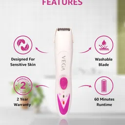 VEGA Women Feather Touch 4-In-1 Trimmer for Trimming Eyebrows Face & Bikini Area image 4