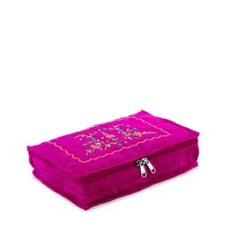 Kuber Industries Pink & Green Embroidered Jewellery Organiser-picture-10