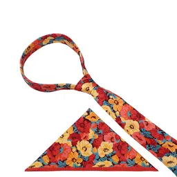 Tossido Men Red & Yellow Floral Printed Accessory Gift Set image 3